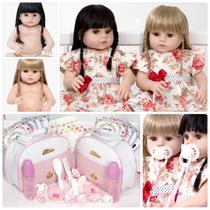Boneca Tipo Reborn Meninas Gêmeas Realista Enxoval Completo Boneca Tipo Reborn Meninas Gêmeas Realista Enxoval Completo
