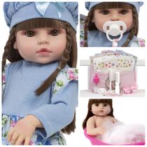 Boneca Tipo Reborn Princesa Corpo de Vinil Pode Dar Banho