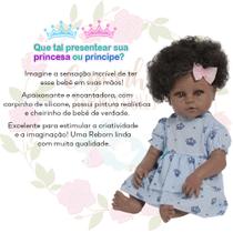 Boneca Tipo Reborn Realista Corpo De Silicone Negra + Itens Boneca Tipo Reborn Realista Corpo De Silicone Negra + Itens