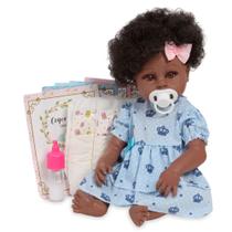 Boneca Tipo Reborn Realista Corpo De Silicone Negra + Itens Boneca Tipo Reborn Realista Corpo De Silicone Negra + Itens