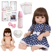 Boneca Tipo Reborn Realista Grande Completa Pode Dar Banho