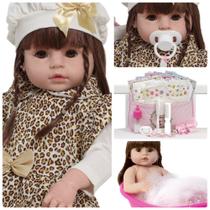 Boneca Tipo Reborn Realista Pode Dar Banho Com Bolsa + Itens Boneca Tipo Reborn Realista Pode Dar Banho Com Bolsa + Itens