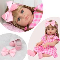 Boneca Tipo Reborn Recém Nascida Barbie Olhos Azuis Completa Boneca Tipo Reborn Recém Nascida Barbie Olhos Azuis Completa