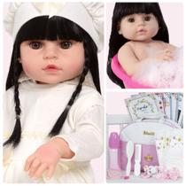 Boneca Tipo Reborn Recém Nascida Nicole Fofa Pode Dar Banho Boneca Tipo Reborn Recém Nascida Nicole Fofa Pode Dar Banho