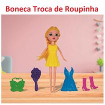 Boneca Troca Roupa Acessório Fashion Menina Infantil Brinquedo Criança Casinha Presente