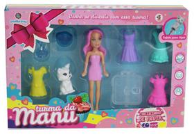 Boneca Turma da Manu 4 Vestidos Cheirinho de Fruta Polibrinq
