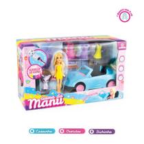 Boneca turma da manu com carrinho e acessórios sortido - polibrinq