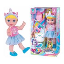 Boneca Unicornio Faz Xixi com Dentinho e Escova - Super Toys