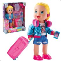 Boneca Vamos Viajar Mala Roupa Vários Acessórios Diver Toys