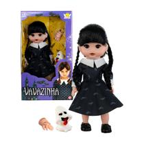 Boneca Vavazinha Com Mãozinha E Fantasminha (Inspiração Série Wandinha) Boneca Vavazinha Com Mãozinha E Fantasminha (Inspiração Série Wandinha)