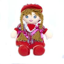 Boneca Vermelha Xadrez Com Chapéu 48cm - Foffy