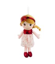 Boneca vestido vermelho cabelo castanho claro Boneca vestido vermelho cabelo castanho claro