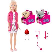 Boneca Veterinária Barbie na Caixa 65cm + Gatinho Cachorrinho Acessórios Mattel