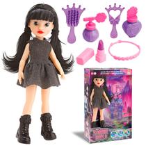 Boneca Zombie Girl Bravezinha Com Esmalte Batom Pulseira E Roupinha Fashion Preta Boneca Zombie Girl Bravezinha Com Esmalte Batom Pulseira E Roupinha Fashion Preta