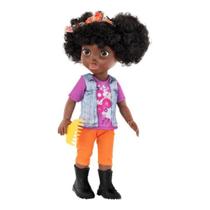 Boneca Zuri Negra Cacheada Com Pente 42cm Baby Brink