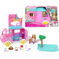 Bonecar Barbie Chelsea Trailer Acampamento 2 em 1 Mattel