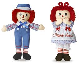 Bonecas Aurora Raggedy Ann e Raggedy Andy 30 cm Pacote de 2