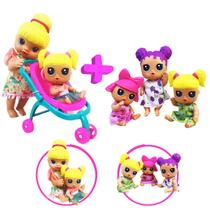 Bonecas Baby buddies com Cabelo Colorido e Bebe conforto