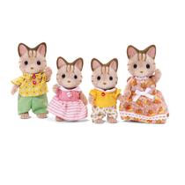 Bonecas Calico Critters Sandy Cat Family com roupas de 7,5-9 cm