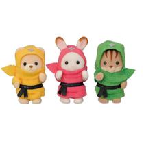 Bonecas colecionáveis Calico Critters Baby Ninja Trio