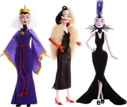 Bonecas de Moda Mattel Disney - Vilãs: Rainha Má, Cruella e Yzma