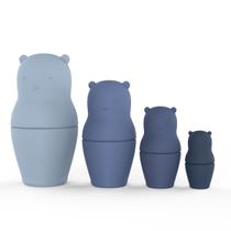 Bonecas de nidificação de silicone em forma de urso, brinquedo educativo divertido para K