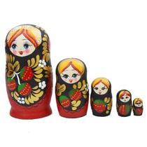 Bonecas de nidificação russas de morango de 5 camadas Wooden Matryoshka S