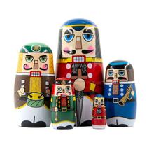 Bonecas de nidificação russas quebra-nozes de 5 camadas Matryoshka de madeira