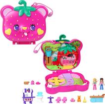 Bonecas e conjunto de brinquedos Polly Pocket Straw-Beary Patch com 2 bonecas