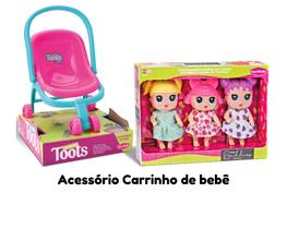 Bonecas Fofinhas Baby Buddies Frutinhas Carrinho de Passeio