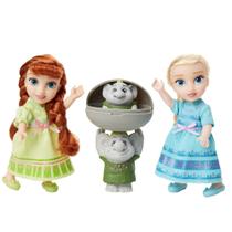 Bonecas Frozen Disney Petite Anna e Elsa com Surprise Trolls