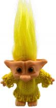 Bonecas Lucky Troll, Bonecas Troll Vintage Fofas Cromáticas Para Coleções, Projeto Escolar, Artes e Ofícios, Favores de Festa - 7,5" De Altura (Inclua o Comprimento do Cabelo) com Roupas de Lã. (Amarelo)