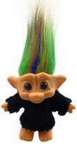 Bonecas Lucky Troll, Bonecas Troll Vintage Fofas Cromáticas Para Coleções, Projeto Escolar, Artes e Ofícios, Favores de Festa - 7,5" De Altura (Inclua o Comprimento do Cabelo) com Roupas de Lã. (Preto)