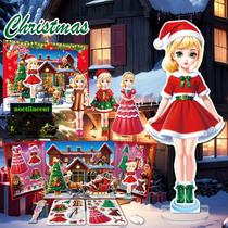 Bonecas magnéticas Kidcraft Santa's Helper & Elf Princess Bonecas magnéticas Kidcraft Santa's Helper & Elf Princess