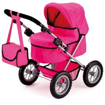 Bonecas Pram Bayer Design moderno em rosa choque para bonecas de até 18 anos Bonecas Pram Bayer Design moderno em rosa choque para bonecas de até 18 anos