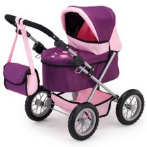 Bonecas Pram Bayer Design moderno em roxo e rosa para bonecas de até 18 anos Bonecas Pram Bayer Design moderno em roxo e rosa para bonecas de até 18 anos