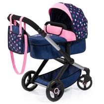 Bonecas Pram Bayer Design Xeo Blue Pink Stars para bonecas de até 18 anos Bonecas Pram Bayer Design Xeo Blue Pink Stars para bonecas de até 18 anos
