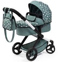 Bonecas Pram Bayer Design Xeo Stars verdes e brancas com bolsa