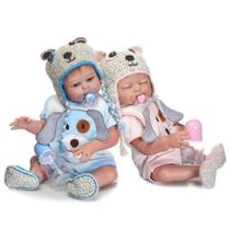 Bonecas Reborn Baby Dolls Minidiva Boy and Girl Twins 50 cm de corpo inteiro