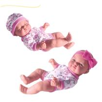 Bonecas reborn pequenas kit duas bonecas bonequinhas realistas bebe detalhada detalhes reais nenem