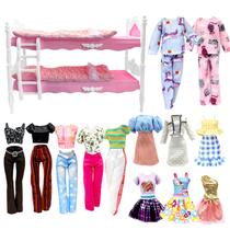 Bonecas, roupas e acessórios, conjunto de brinquedos com beliche, 2 pijamas, 2 vestidos modernos, 2 roupas, conjunto de quarto para bonecas de 11,5 polegadas, com 2 cobertores Bonecas, roupas e acessórios, conjunto de brinquedos com beliche, 2 pijamas, 2 vestidos modernos, 2 roupas, conjunto de quarto para bonecas de 11,5 polegadas, com 2 cobertores
