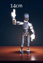 Boneco 100% Articulado Dummy 13 Figura de Ação Brinquedo Manequim Presente Infantil 14cm DESMONTADO Preto com Branco Boneco 100% Articulado Dummy 13 Figura de Ação Brinquedo Manequim Presente Infantil 14cm DESMONTADO Preto com Branco