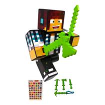 Boneco 15cm Authentic Games + 3 Ferramentas + Chaveiro + Jogo Memória