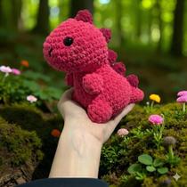 Boneco Amigurumi Dinossauro Bebê Crochê Pelúcia Decoração Quarto Criança Brinquedo