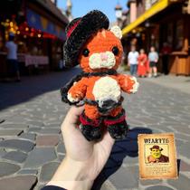Boneco Amigurumi Gato De Botas De Crochê - Personagem Shrek Pelúcia