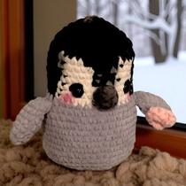 Boneco Amigurumi Pinguim De Crochê Pelúcia - Feito À Mão Decoração