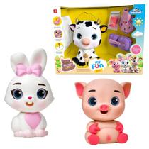 Boneco Animais Fazenda Come Faz Caquinha Adijomar Brinquedo