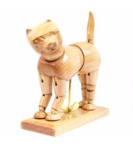 Boneco Animal Gato Articulado De Madeira Sfm057 Boneco Animal Gato Articulado De Madeira Sfm057
