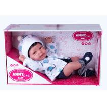 Boneco anny doll baby reborn menino c/ cabelo - cotiplás