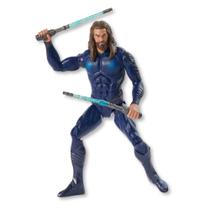 Boneco aquaman 30cm ataque duplo com luz e som - sunny